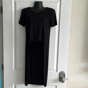 Express One Eleven Short Sleeve Front Crop Long T-shirt